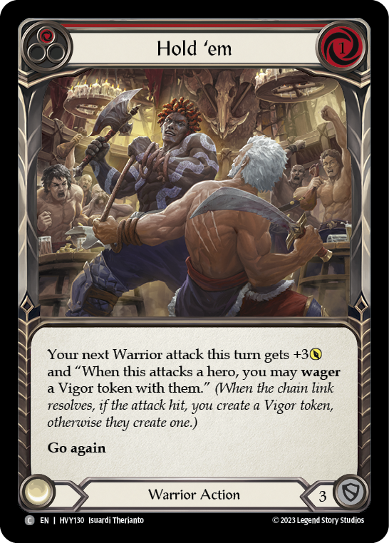 Hold 'em (Red) [HVY130] (Heavy Hitters)  Rainbow Foil | The CG Realm