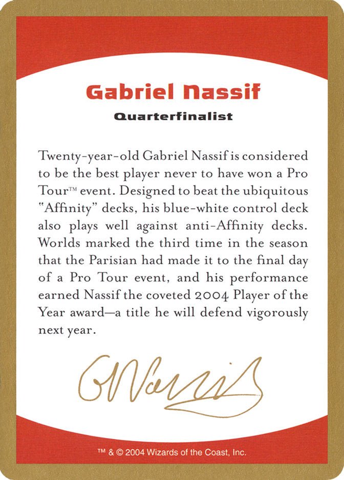 Gabriel Nassif Bio [World Championship Decks 2004] | The CG Realm