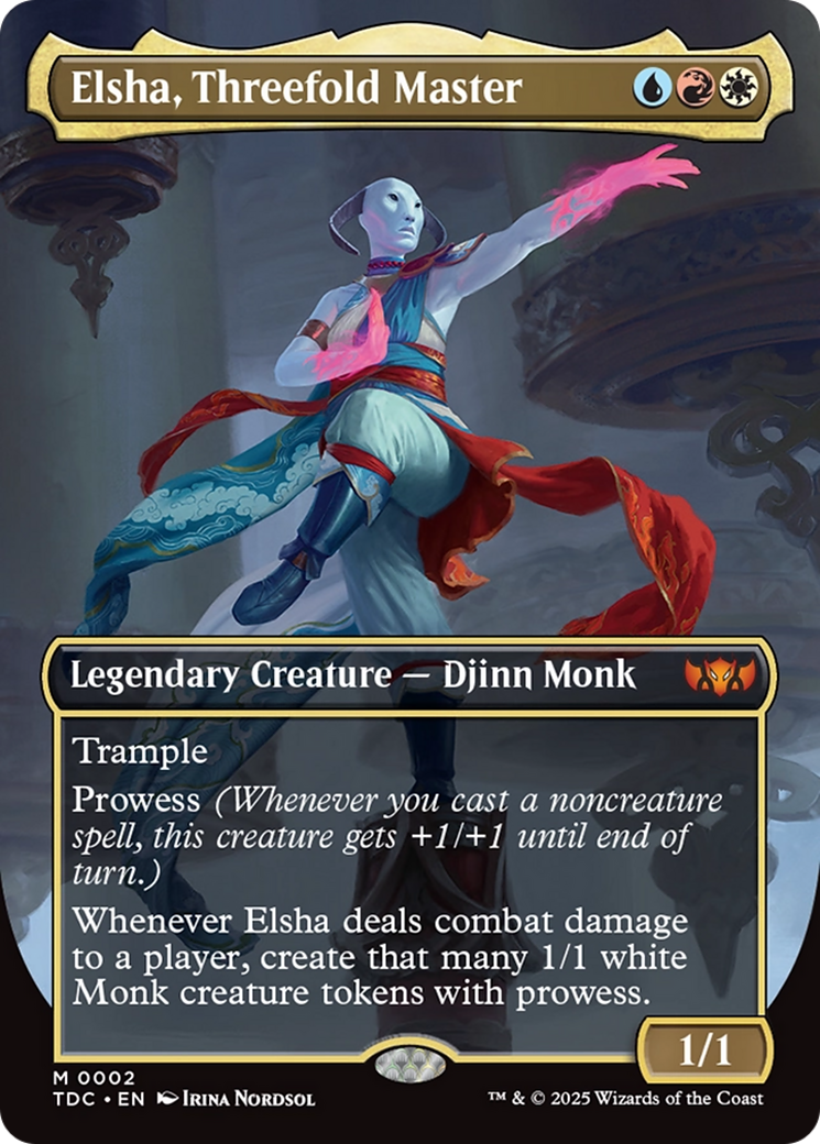 Elsha, Threefold Master (Borderless) [Tarkir: Dragonstorm Commander] | The CG Realm