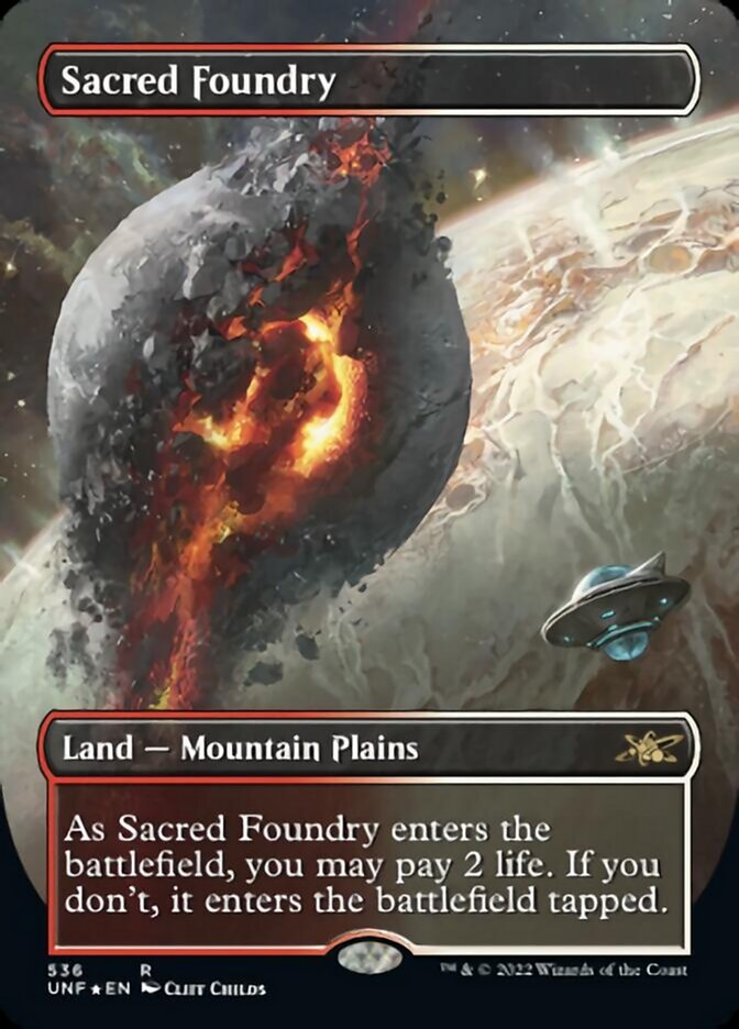 Sacred Foundry (Borderless) (Galaxy Foil) [Unfinity] | The CG Realm