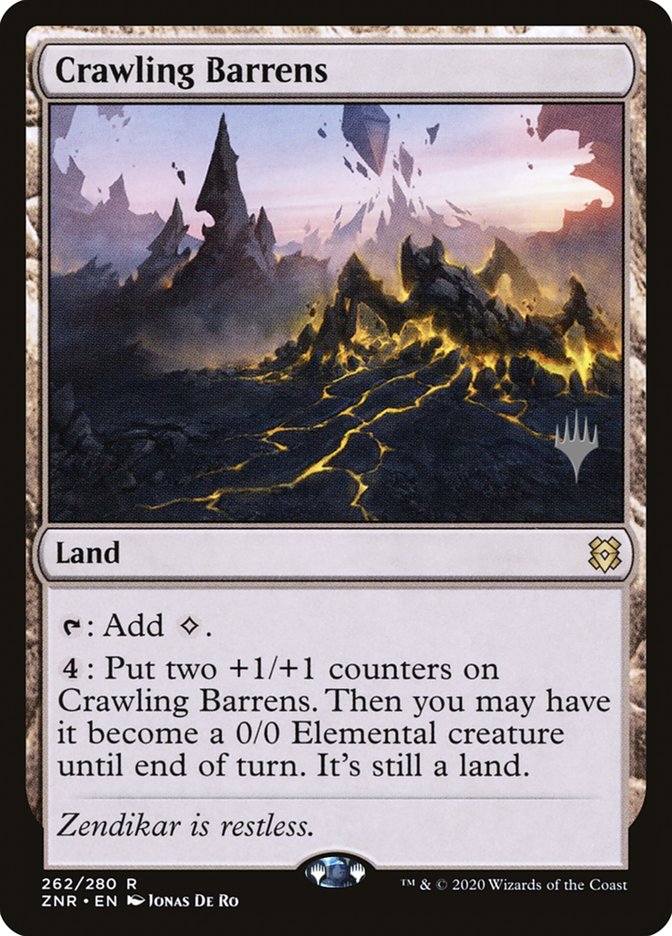 Crawling Barrens (Promo Pack) [Zendikar Rising Promos] | The CG Realm