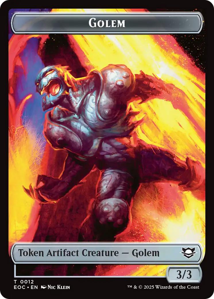 Bird // Golem (0012) Double-Sided Token (EOC-3 // 12) - Commander: Edge of Eternities