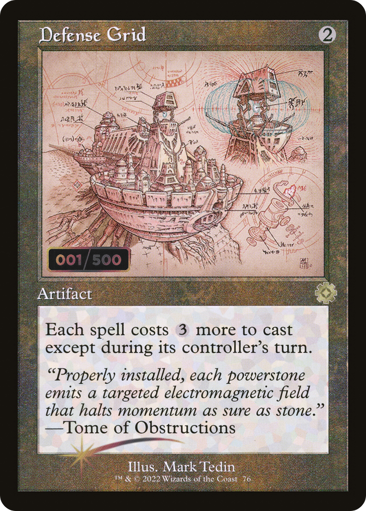 Defense Grid (Schematic) (Serial Numbered) (BRR-076) - The Brothers' War Retro Artifacts Foil