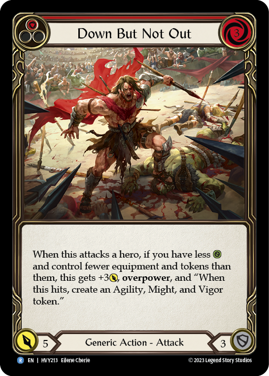 Down But Not Out (Red) [HVY213] (Heavy Hitters)  Rainbow Foil | The CG Realm