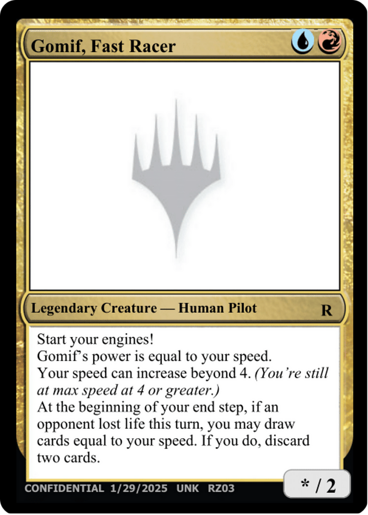 Gomif, Fast Racer (-) - Un-Known Event Playtest Cards