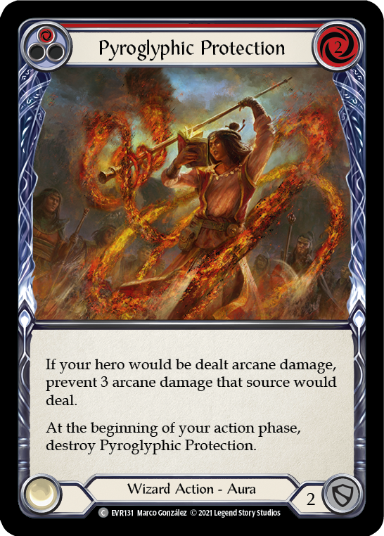 Pyroglyphic Protection (Red) [EVR131] (Everfest)  1st Edition Rainbow Foil | The CG Realm