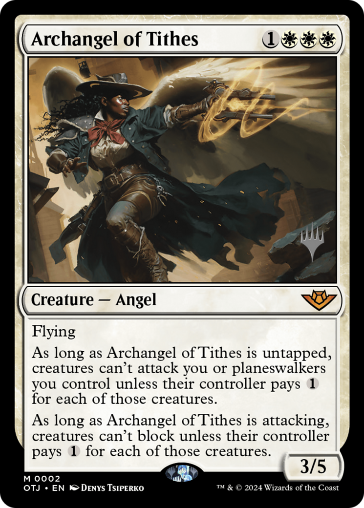 Archangel of Tithes (PPOTJ-002) - Outlaws of Thunder Junction Promos