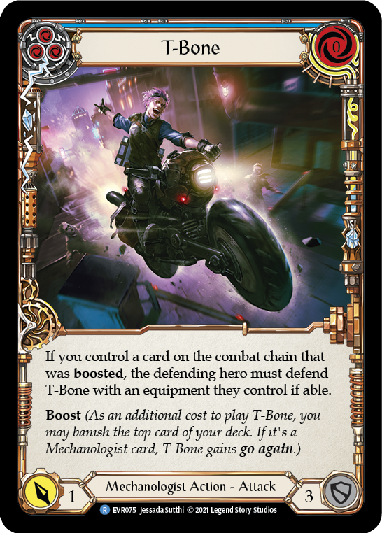 T-Bone (Blue) [EVR075] (Everfest)  1st Edition Rainbow Foil | The CG Realm