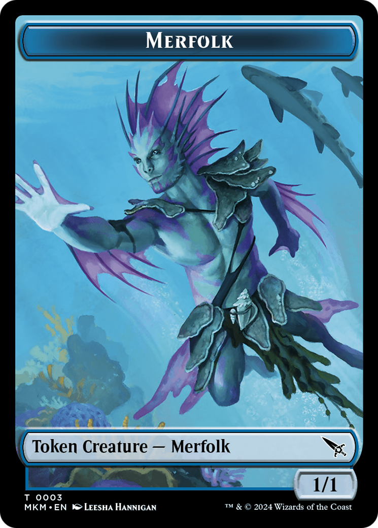 Detective // Merfolk Double-Sided Token [Murders at Karlov Manor Tokens] | The CG Realm