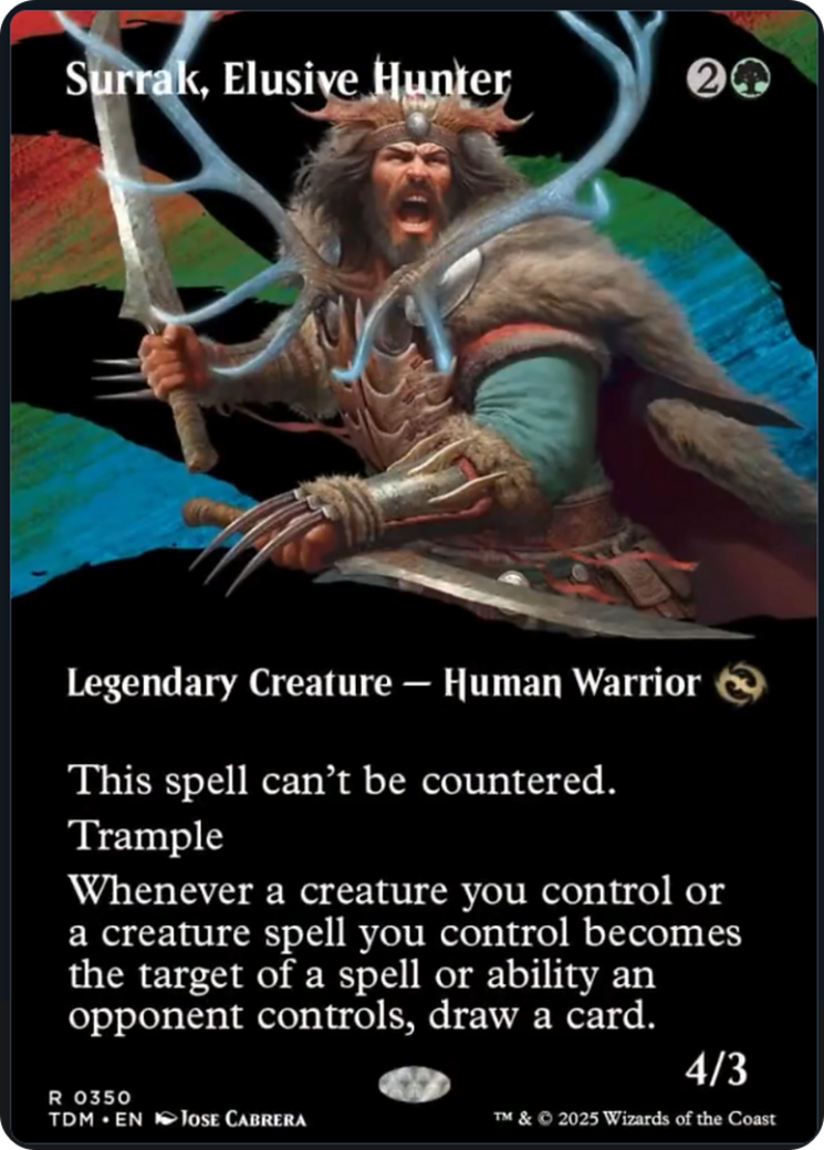 Surrak, Elusive Hunter (Borderless) [Tarkir: Dragonstorm] | The CG Realm