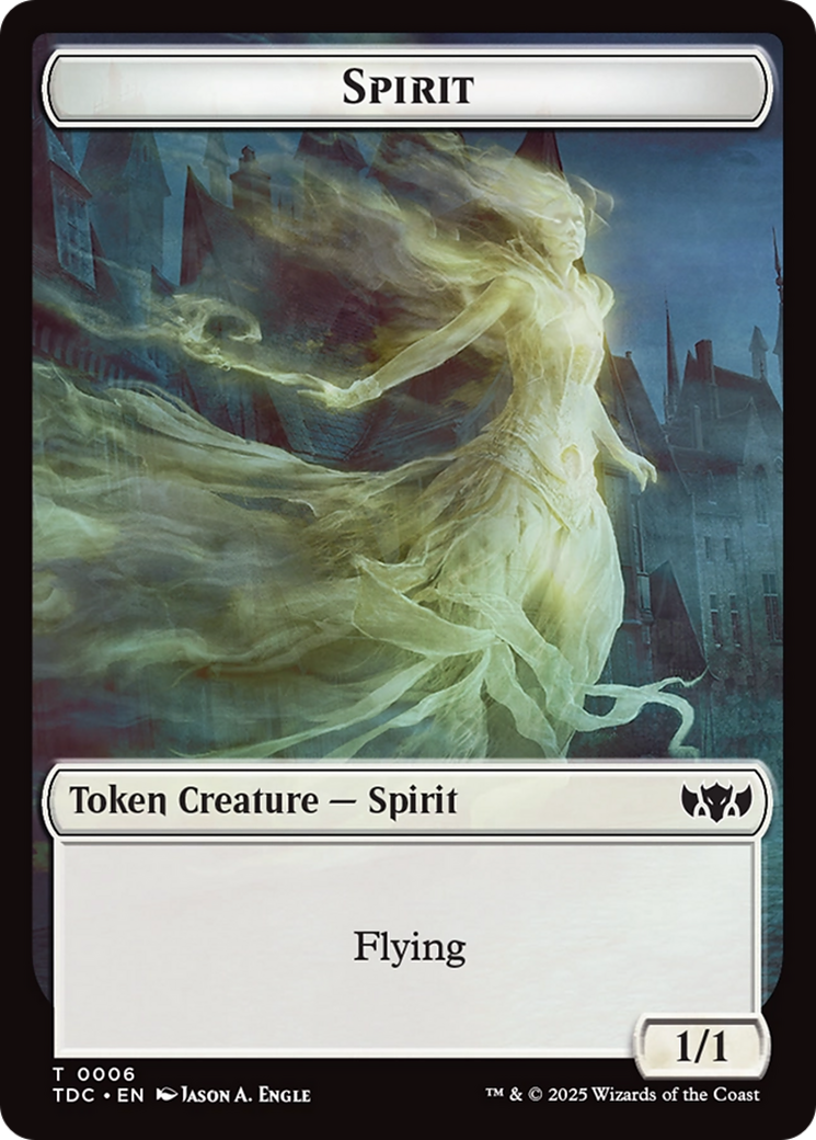 Angel // Spirit Double-Sided Token (TDC-2 // 6) - Commander: Tarkir: Dragonstorm