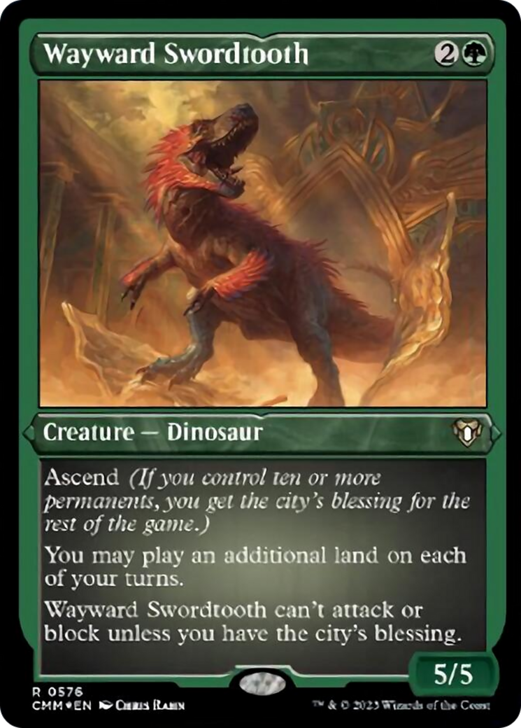 Wayward Swordtooth (Foil Etched) [Commander Masters] | The CG Realm