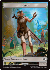 Spirit // Hero (0026) Double-Sided Token (Surge Foil) [FINAL FANTASY Commander Tokens] | The CG Realm