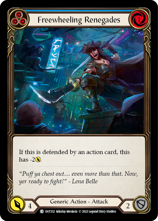 Freewheeling Renegades (Blue) [OUT212] (Outsiders)  Rainbow Foil | The CG Realm