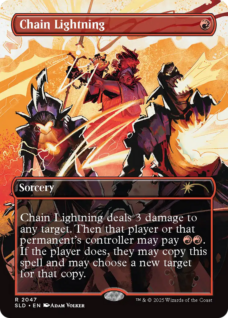Chain Lightning (2047) (SLD-2047) - Secret Lair Drop (Borderless) Foil