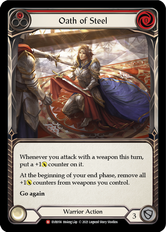 Oath of Steel (Red) [EVR056] (Everfest)  1st Edition Rainbow Foil | The CG Realm