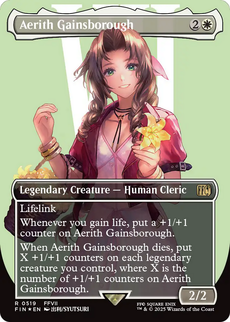 Aerith Gainsborough (Borderless) (Surge Foil) [FINAL FANTASY] | The CG Realm