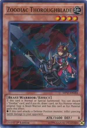 Zoodiac Thoroughblade (MP17-EN184) - 2017 Mega-Tins Mega Pack 1st Edition