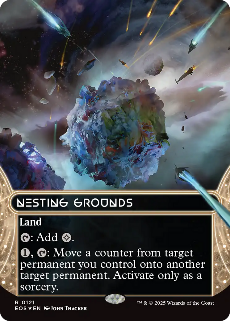 Nesting Grounds (0121) (Borderless) (Galaxy Foil) [Edge of Eternities: Stellar Sights] | The CG Realm
