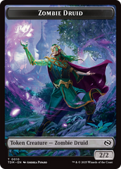 Zombie Druid // Treasure Double-Sided Token [Tarkir: Dragonstorm Tokens] | The CG Realm
