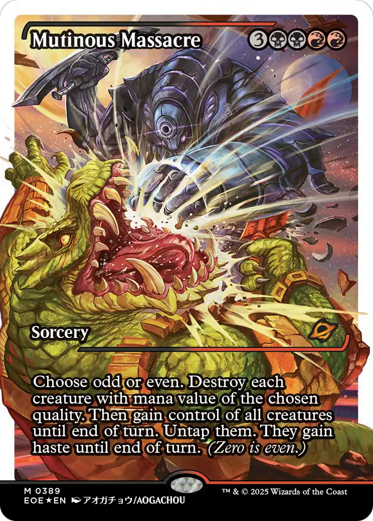 Mutinous Massacre (Showcase) (Fracture Foil) [Edge of Eternities] | The CG Realm
