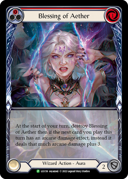 Blessing of Aether (Red) [LGS116] (Promo)  Rainbow Foil | The CG Realm