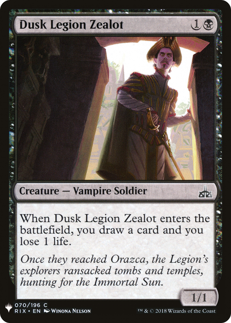 Dusk Legion Zealot (LIST-RIX-70) - The List