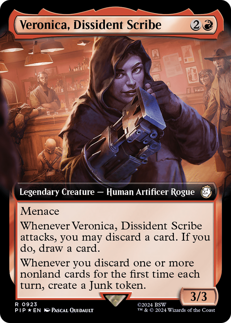 Veronica, Dissident Scribe (Extended Art) (Surge Foil) [Fallout] | The CG Realm