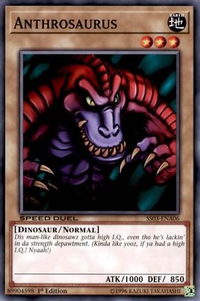 Anthrosaurus (SS03-ENA06) - Speed Duel Decks: Ultimate Predators 1st Edition