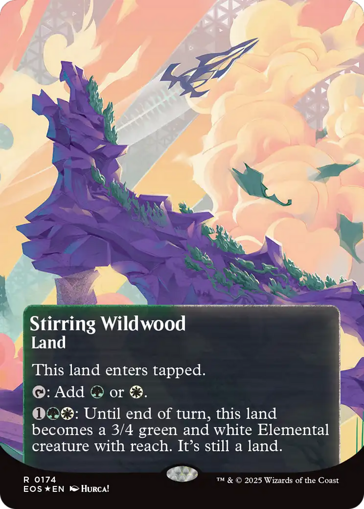 Stirring Wildwood (0174) (Borderless) (Galaxy Foil) [Edge of Eternities: Stellar Sights] | The CG Realm