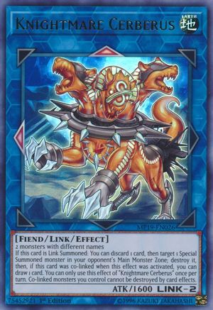 Knightmare Cerberus (MP19-EN026) - 2019 Gold Sarcophagus Tin Mega Pack Unlimited