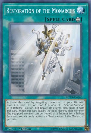 Restoration of the Monarchs (MP19-EN040) - 2019 Gold Sarcophagus Tin Mega Pack Unlimited