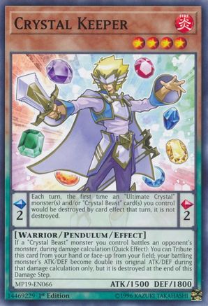 Crystal Keeper (MP19-EN066) - 2019 Gold Sarcophagus Tin Mega Pack Unlimited