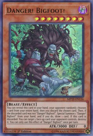 Danger! Bigfoot! (MP19-EN136) - 2019 Gold Sarcophagus Tin Mega Pack Unlimited
