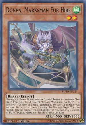 Donpa, Marksman Fur Hire (MP19-EN244) - 2019 Gold Sarcophagus Tin Mega Pack Unlimited