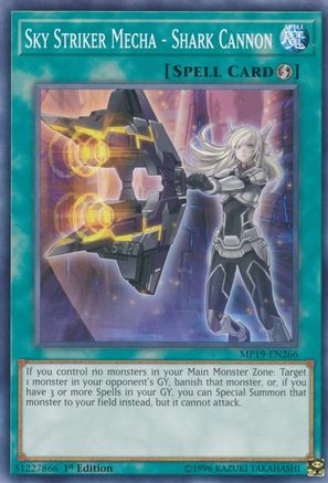 Sky Striker Mecha - Shark Cannon (MP19-EN266) - 2019 Gold Sarcophagus Tin Mega Pack Unlimited