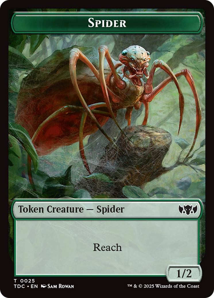 Wall // Spider Double-Sided Token (TDC-7 // 25) - Commander: Tarkir: Dragonstorm