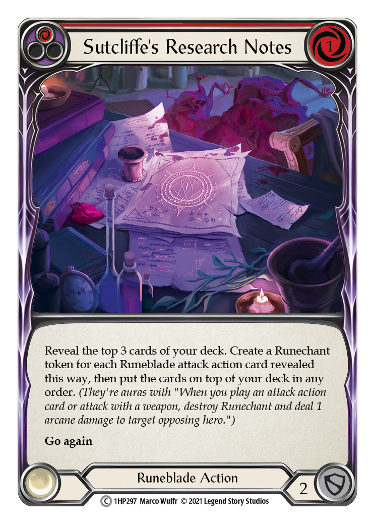 Sutcliffe's Research Notes (Red) [1HP297] (History Pack 1) | The CG Realm