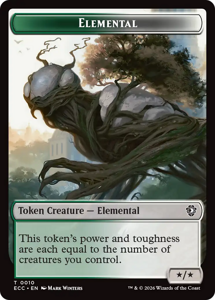 Rhino Warrior // Elemental (0010) Double-Sided Token (ECC-6 // 10) - Commander: Lorwyn Eclipsed Foil