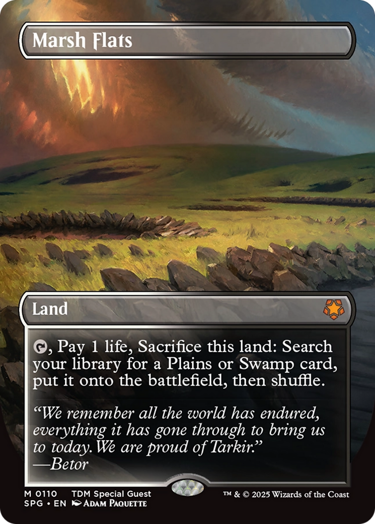Marsh Flats (Borderless) [Tarkir: Dragonstorm Special Guests] | The CG Realm