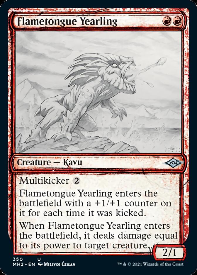 Flametongue Yearling (Showcase) (MH2-350) - Modern Horizons 2: (Showcase)