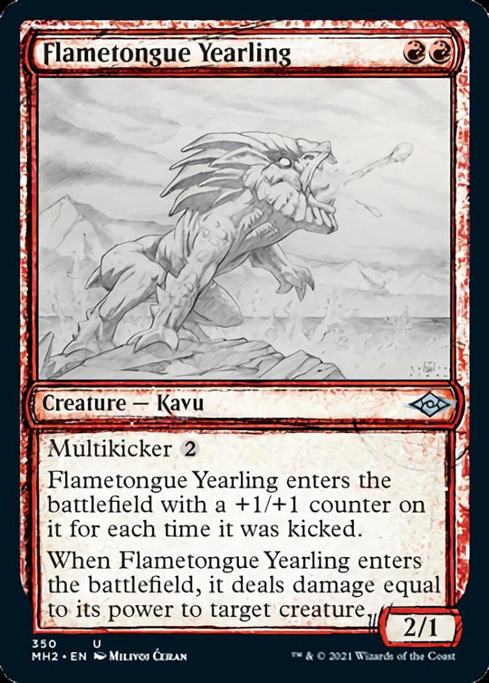 Flametongue Yearling (Showcase) (MH2-350) - Modern Horizons 2: (Showcase)