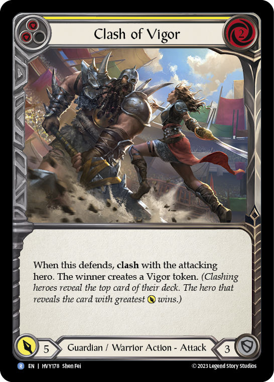 Clash of Vigor (Yellow) [HVY178] (Heavy Hitters)  Rainbow Foil | The CG Realm