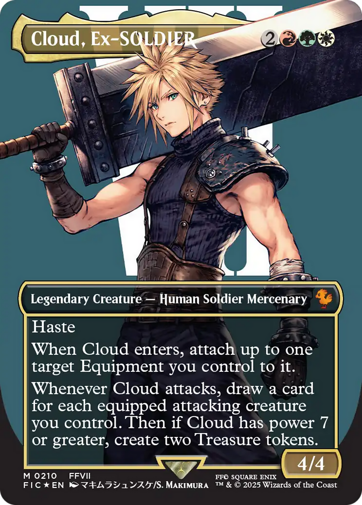 Cloud, Ex-SOLDIER (Borderless) (Surge Foil) [FINAL FANTASY Commander] | The CG Realm