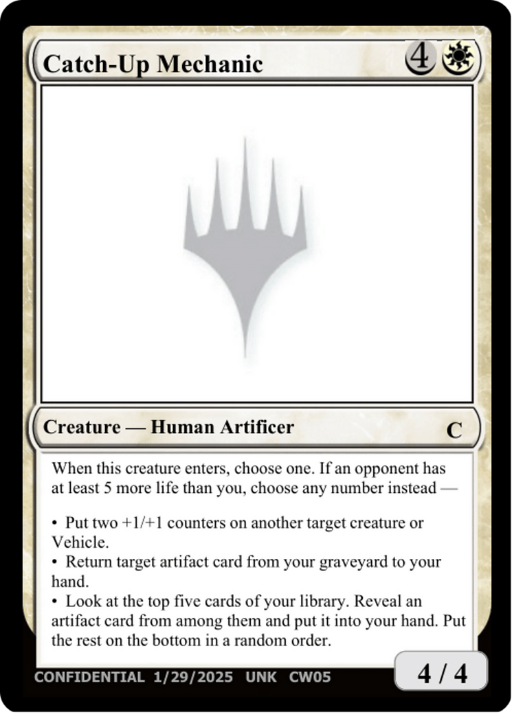 Catch-Up Mechanic (-) - Un-Known Event Playtest Cards
