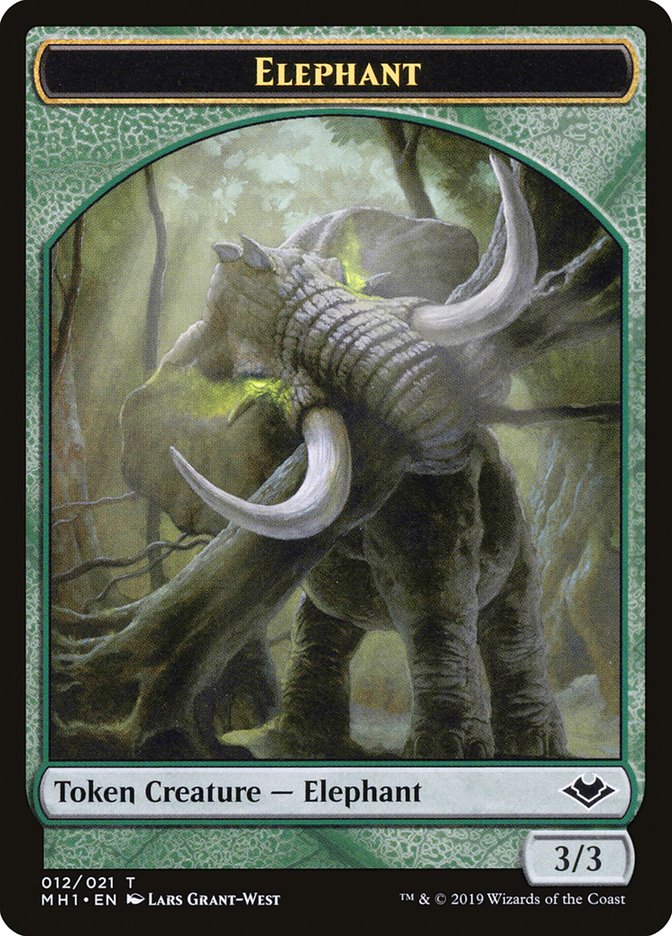 Elemental (008) // Elephant Double-Sided Token (MH1-8 // 12) - Modern Horizons