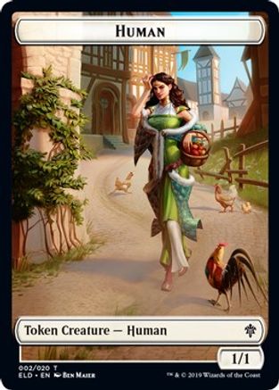 Human // Food (015) Double-Sided Token (ELD-2 // 15) - Throne of Eldraine Foil
