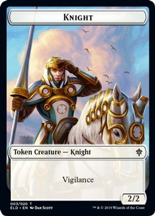 Knight // Food (017) Double-Sided Token (ELD-3 // 17) - Throne of Eldraine Foil