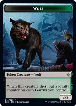 Wolf // Food (016) Double-Sided Token (ELD-14 // 16) - Throne of Eldraine Foil