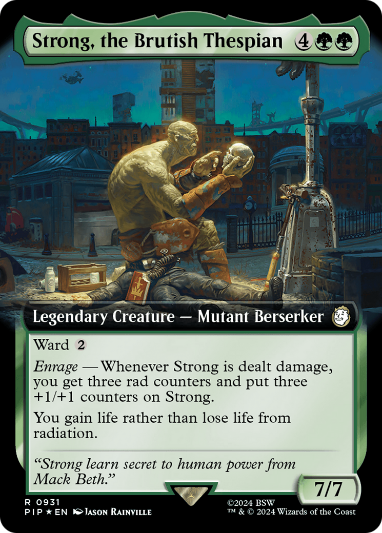Strong, the Brutish Thespian (Extended Art) (Surge Foil) [Fallout] | The CG Realm